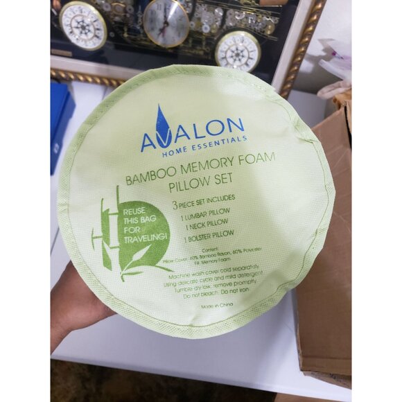 Avalon Home Essentials Bamboo memory foam travel pillow set, 3 pillows - Picture 5 of 6
